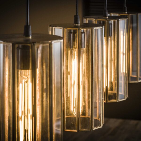 D - Hoyz - Industriele Hanglamp - 4 Lampen - Artdeco - Cylinder