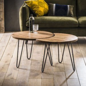 D - Hoyz - Salontafels - Set van 2 - Ø60 - Rond - Hout - 60x60x45