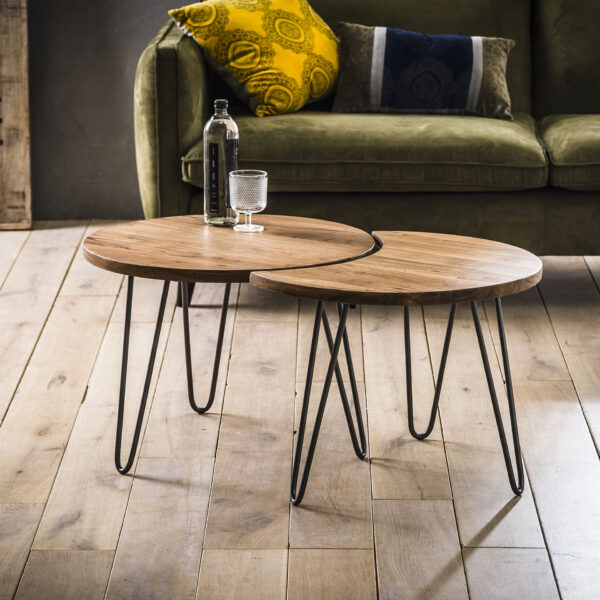 D - Hoyz - Salontafels - Set van 2 - Ø60 - Rond - Hout - 60x60x45