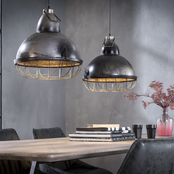 D - Hoyz - Hanglamp Industry Raster -  2xØ38 Lamp - Grijs