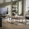 D - Hoyz - Salontafel - 80x80x40 - Bruin/Grijs - Set van 2 - Hout