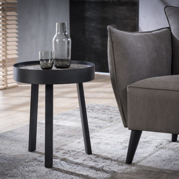 e893-74f1-4a93-b46f-cf74239a4186.jpg D - Hoyz - Bijzettafel Teca - Ø45 - Zwart - Rond - 45x45x52