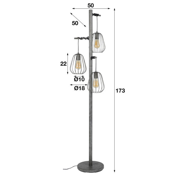 D - Hoyz - Hanglamp Lampoon - 3 Lampen - 50x50x173