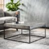 D - Hoyz- Salontafel Grado - Grijs Afgewerkt - Mangohout - 80x80x40cm