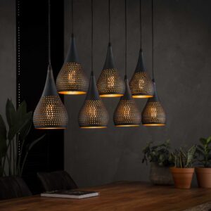 D - Hoyz - Hanglamp - 7xØ15 Druppelvormige Metalen Hanglampen - Transpart