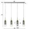 D - Hoyz - Hanglamp - 4xØ15 - Van Glas en Geperforeerd Staal