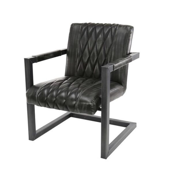 D - Hoyz - Fauteuil Vintage - Antraciet - 2 Stuks