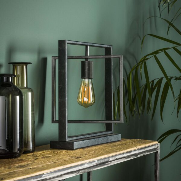 ed85-dc18-4bac-9b10-7cae083ff185.jpg D - Hoyz - Vintage Tafellamp - Draaiende lamp - Vintage Tafellamp - Metaal - Charcoal