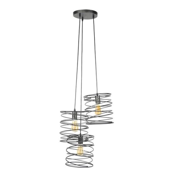 efda-4171-4233-915f-a4c47d01b292.jpeg D - Hoyz - Hanglamp - 3 Metalen Spiraalvormige Hanglampen - Diverse Hoogtes