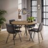 D - Hoyz Collection - Eetkamertafel blad rond - Eettafel Eiken - Staal Frame - Voor 4 Personen - Ø120