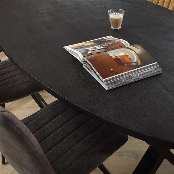 D - Hoyz - Eetkamertafel Yucon Black - Ovaal - 240x105x77cm - Hout