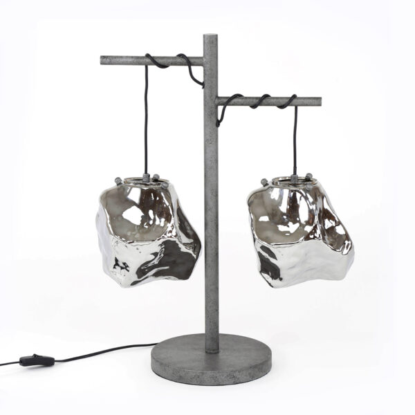 D - Hoyz - Tafellamp Rock - 2 Lampen - Industrieel - 47x22x60