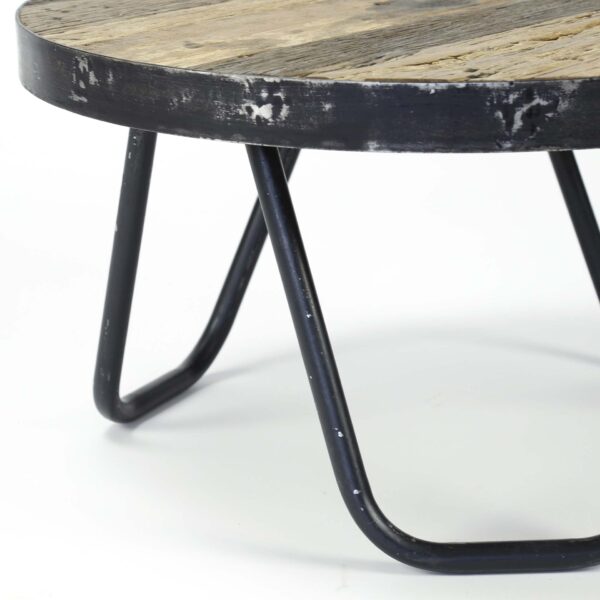 D - Salontafel set/2 rond/metalen rand IS ER NIET MEER