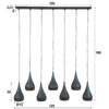 D - Hoyz - Hanglamp - 7xØ15 Druppelvormige Metalen Hanglampen - Transpart