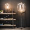 D - Hoyz - Tafellamp Glas Support - 28x28x44 - Standaard - Grijs/Zwart