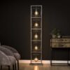D - Vloerlamp Industrieel - 5 Lampen - Giant Tower - Grijs - 180CM