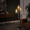 D - Hoyz - Hanglamp Kelk met 3 lampen - Amber Glas - 150cm Hoog