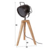 D - Hoyz - Industriele Tafellamp - Houten Drie-poot - 1 Lamp - Spot-on