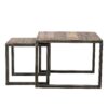 D - Hoektafel Grained - Set van 2 - 60x60x45 - Hout - Industrieel