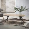 D - Hoyz - Salontafel MDF - Ovaal blad - Betonlook - 120CM