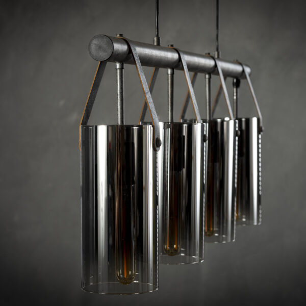 D - Hoyz - Hanglamp Verchroomd Glas - Industrieel - 4xØ12 - Transparant
