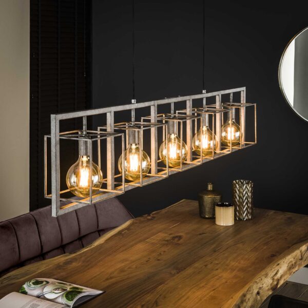 fb85-01fb-45ee-bb4f-664af5804ead.jpg D - Hoyz - Hanglamp met 5 lampen - Giant Tower - Grijs - 155CM - Verstelbaar - Industriële Hanglamp