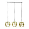D - Hoyz - Hanglamp Vegas met 3 ronde lampen - Goud afgewerkt - 150cm lang - Industriële Hanglamp voor woonkamer of eetkamer