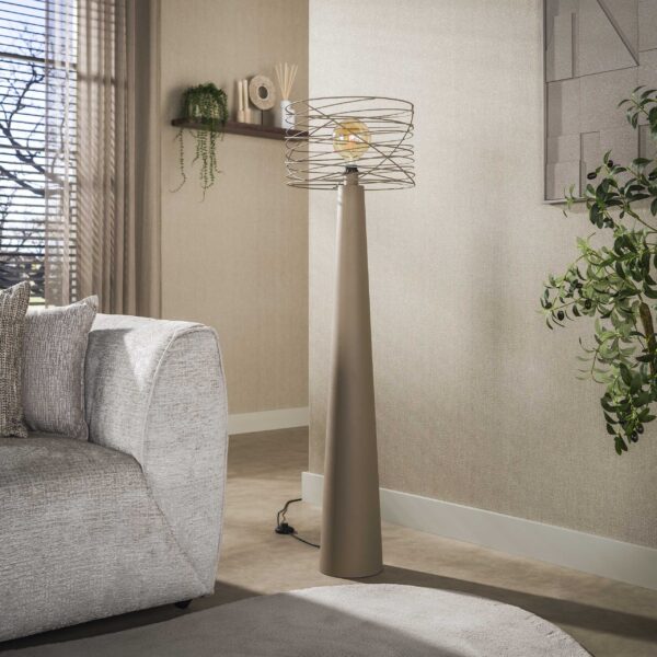 Hoyz Collection - Vloerlamp Curl - Beige - 40x40x145 cm