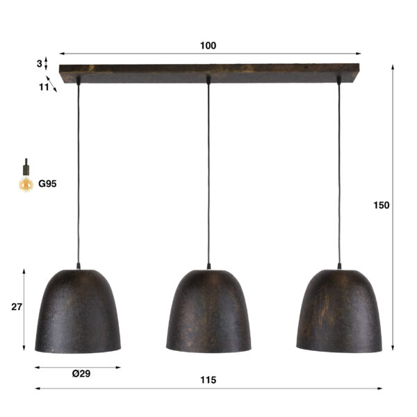 Hoyz Collection - Hanglamp Nova - Bruin - 29x115x150 cm