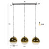 Hoyz Collection - Hanglamp Bubble - Goud - 29x115x150 cm
