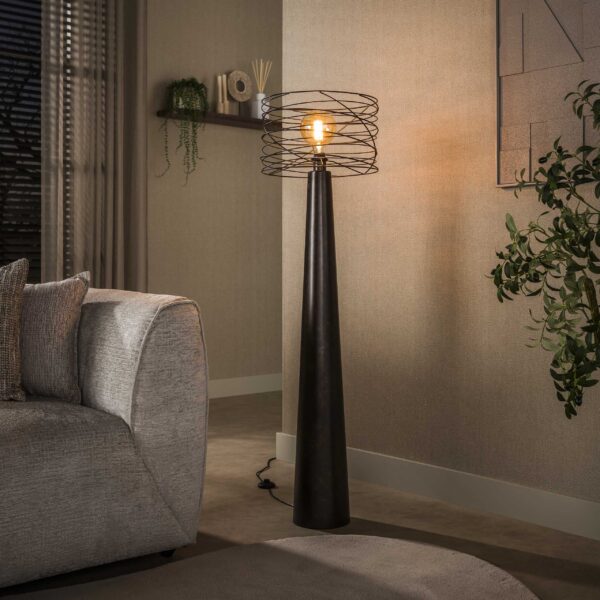 Hoyz Collection - Vloerlamp Curl - Bruin - 40x40x145 cm