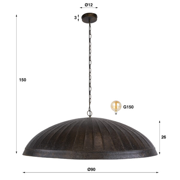 Hoyz Collection - Hanglamp Guard - Bruin - 90x90x150 cm