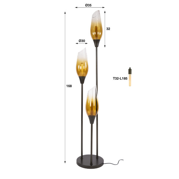 Hoyz Collection - Vloerlamp Cocoon - Bruin - 35x35x168 cm