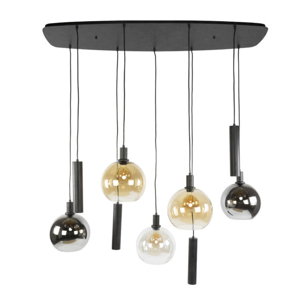 Hoyz Collection - Hanglamp Sfera Tricolore 5+4-lichts - Artic Zwart