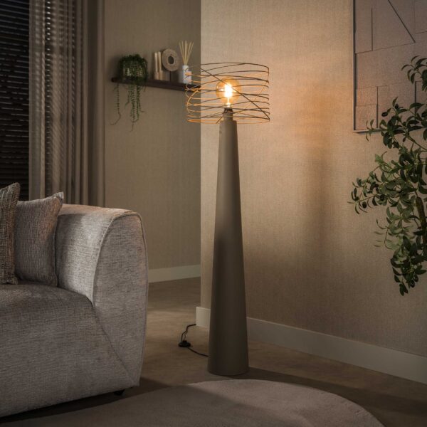 Hoyz Collection - Vloerlamp Curl - Beige - 40x40x145 cm