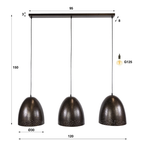 759b-ebfe-45e5-9f91-41bb059c4fdc Hoyz Collection - Hanglamp Kosmos - Bruin - 30x120x150 cm