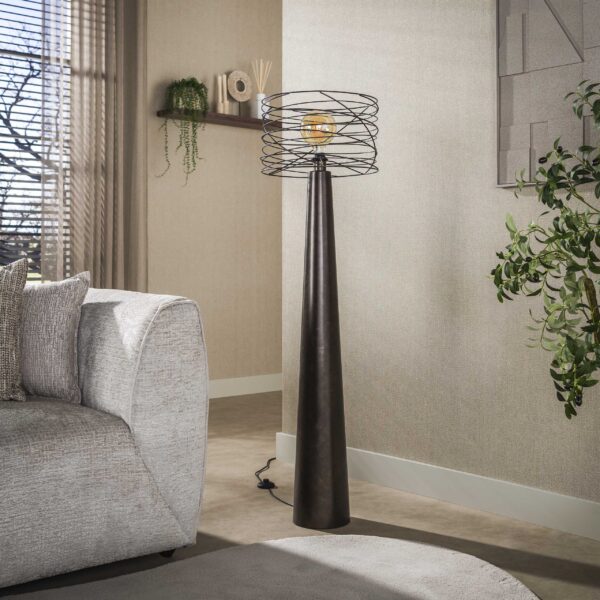 Hoyz Collection - Vloerlamp Curl - Bruin - 40x40x145 cm