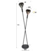 Hoyz Collection - Vloerlamp Wings 2-lichts - Zwart