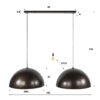 Hoyz Collection - Hanglamp Dome 2-lichts Ø60cm - Urban Bruin