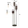 Hoyz Collection - Vloerlamp Sepiora Getrapt 3-lichts - Sienna Brown