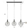 Hoyz Collection - Hanglamp Bubble Frosted 3-lichts - Frosted Grijs