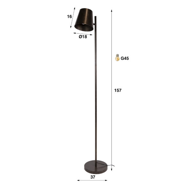 Hoyz Collection - Vloerlamp Flex - Bruin - 18x37x157 cm