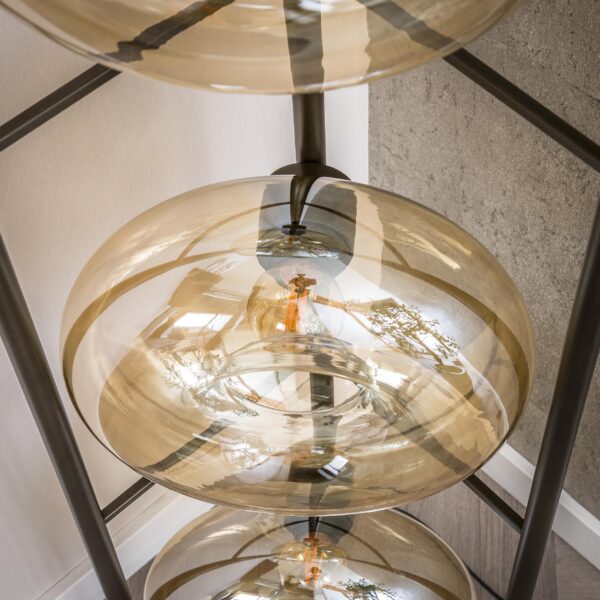 Hoyz Collection - Vloerlamp Soll 4-lichts - Amber Glas