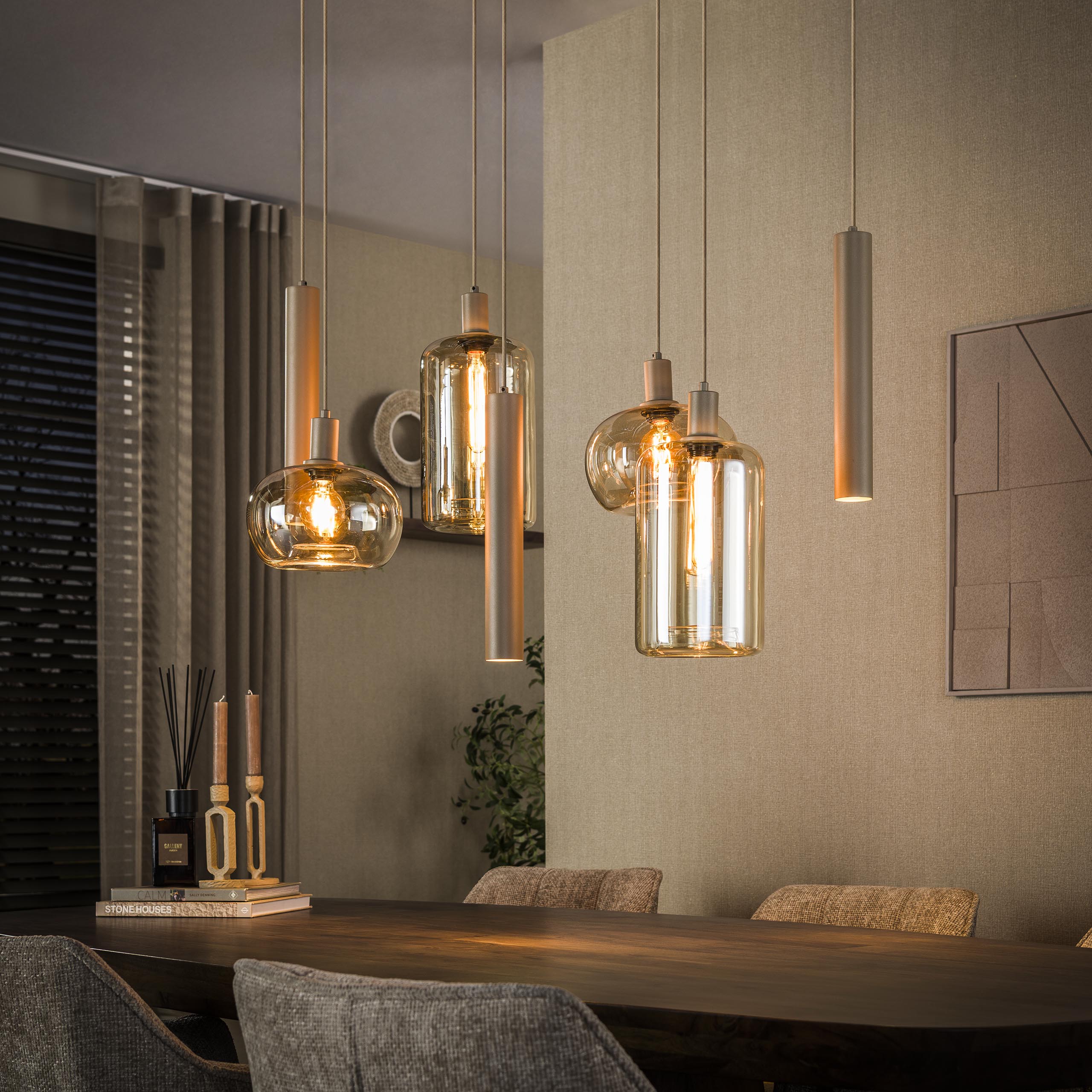 Hoyz Collection - Hanglamp Serene - Beige - 45x110x150 cm