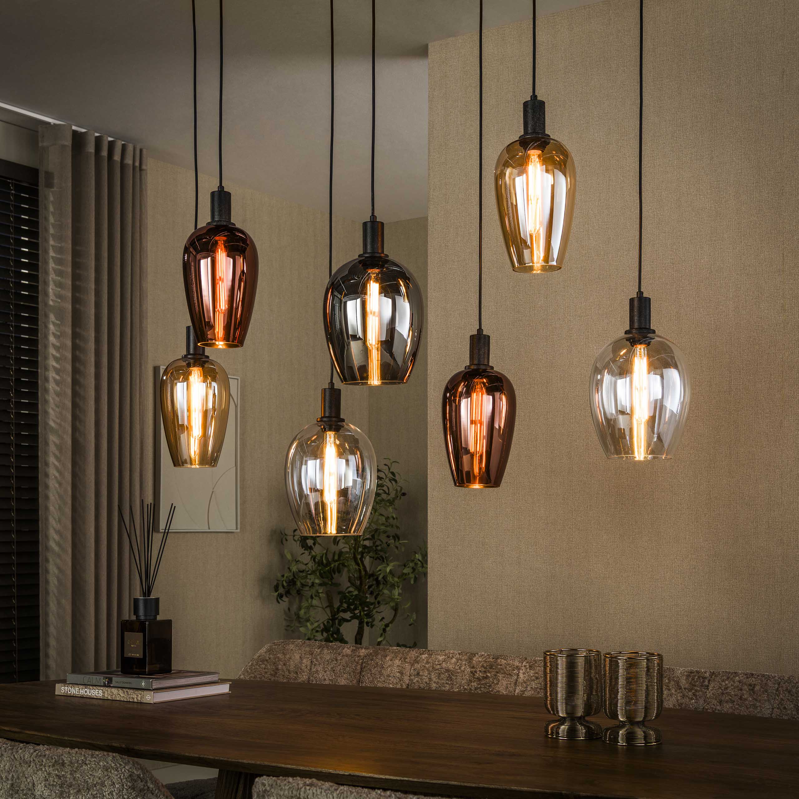 Hoyz Collection - Hanglamp Amfora - Zwart - 37x120x150 cm
