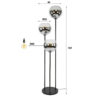 Hoyz Collection - Vloerlamp Bubble Shaded 3-lichts - Artic Zwart