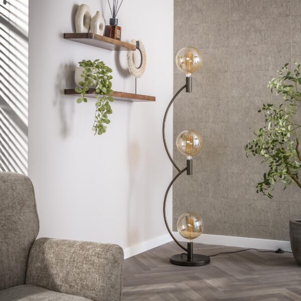 9652-56e3-46d5-9aa6-346d7cdea148 Hoyz Collection - Vloerlamp Arcus 3-lichts - Sienna Bruin